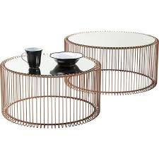 288 Euro Couchtisch Wire Copper 2 Set Kare Design Mesa De Centro Redonda Mesa De Cobre Pe De Mesa Redonda