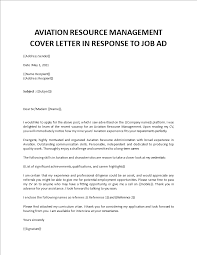 Attached is my curriculum vitae. Aviation Resource Management Cover Letter