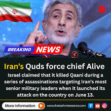 The Kashmir - Big Breaking News : Iran's Quds force chief Alive, Spotted in a celebration function held in Tehran The commander of the Islamic Revolutionary Guard Corps (IRGC) Quds Force, Brigadier