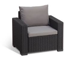 Allibert California Outdoor Armchair In Charcoal 2 Pack The Home Depot Canada Lounge Chair Outdoor Outdoor Chaise Lounge Chair Patio Chairs