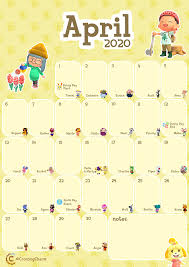 Druckbare Monatskalender Fur April Animal Crossing New Horizons Crossingcharm In 2020 Animal Crossing Animal Crossing Guide Animal Crossing Characters