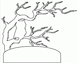 Witch casting spell coloring page. Tree Outline Image Coloring Home