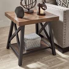 Homesullivan Brown End Table With Shelf 40e460br 04 The Home Depot Oak End Tables Wood End Tables End Tables
