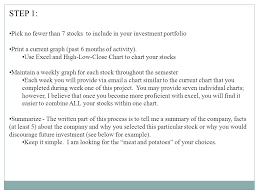 Bse and nse are the two major stock exchanges of stock market in india. Stock Market Project Step 1 Pick No Fewer Than 7 Stocks To Include In Your Investment Portfolio Print A Current Graph Past 6 Months Of Activity Use Ppt Download