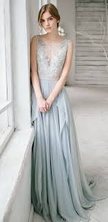 Metallic Grey Wedding Dress Grey Wedding Dress Evening Dress Fashion Blue Wedding Gowns