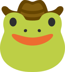 Custom Discord Emoji Cowboy Frog Hearts Pensive emoji design concept from emoji collection. custom discord emoji cowboy frog