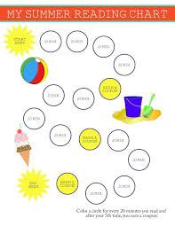 summer reading chart and reward system for kids school