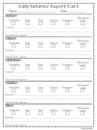 Daily Weekly Take Home Behavior Report 2 From The Bender