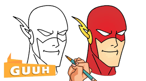 On the head outline the lines of symmetry of the face that must intersect in the center of the face (near the bridge of the nose). How To Draw The Flash From Justice League Youtube