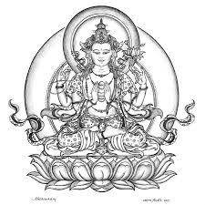 Afbeeldingsresultaat Voor Chenrezig Line Drawings Buddhist Art Buddha Drawing Art