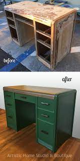 Waterfall Desk Re Loved With General Finishes Milk Paint And Glazes Painted Furniture Redo Furniture Furniture