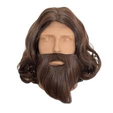 Brown Curly Wig and Beard Set: Biblical Costume, Cosplay Accessory