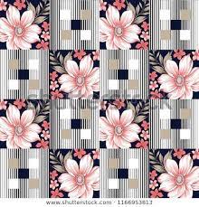 Pretty flowers on vintage yellow background in liberty style. Patchwork Flower Pattern Buy This Vector On Shutterstock Find Other Images Flower Pattern Drawing Watercolor Flowers Pattern Print Design Pattern