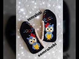 Tunus Isi Baykus Lu Patik Modeli Youtube Tunisian Crochet Crochet Goodies Baby Knitting Patterns