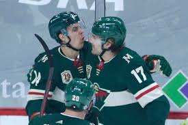 Joel eriksson ek #14 c ; Minnesota Wild Center Joel Eriksson Ek 14 And Minnesota Wild Left Wing Marcus Foligno 17 Ce Las Vegas Review Journal