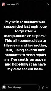 She also uses her channel to advocate for mental health, and rising above bullying, while. Make Up Artist Lauren Elyse S Twitter Was Suspended Because Lillee Jean And Her Mother Mass Reported Her With Their Fake Accounts Beautyguruchatter