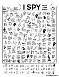Free Printable I Spy Black Lives Matter Activity Paper Trail Design In 2020 Matter Activities Paper Trail I Spy