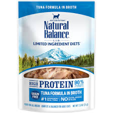 This food contains many vitamins and minerals that can keep your cat's body in good health, with a shiny fur coat and healthy, vital skin. Natural Balance L I D High Protein Tuna Formula In Broth Wet Cat Food 2 5 Oz Case Of 24 Petco
