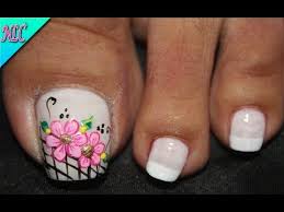 24+ diseños con flores marcos de flores para logos | modelos de uñas. Diseno De Unas Para Pies Flores Y Frances French Nail Art Flowers Nail Art Nlc Youtube Unas Manos Y Pies Unas Pies Decoracion Arte De Unas De Pies