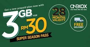 Buy onexox prepaid and get 28 months validity! Onexox S Super Season Pass Gives You 3gb Of Data 28 Month Validity For Rm30 Soyacincau Com
