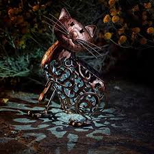 Solarzellenbetriebene Katze Und Hund Dekorative Silhouetten Aus Metall F Uuml R Den Garten Led Licht Solarleuchten Garten Solarlampen Garten Solarleuchten