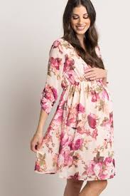 Light Pink Floral Chiffon Maternity Dress Chiffon Maternity Dress Floral Maternity Dresses Maternity Dresses