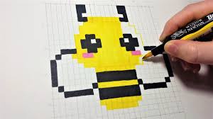 Comment faire des pixel art. Dessin Abeille Kawaii Pixel Art Facile Youtube