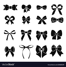 Black And White Bow Clipart Set Of Black And White Bows In Vector Image On Vectorstock In 2020 Flower Tattoo Drawings Bow Finger Tattoos Bows