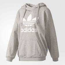 Adidas Black And White Women S Sweatshirt Adidas Trefoil Hoodie Grey Adidas Uk 61 Liked On Polyvore Featuring Tops Hoodies Grey Hoodies Hooded S Grey Adidas Hoodie Adidas Outfit Grey Hoodie