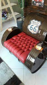 Pin By Ivan Borghetti On Restaurar O Reciclar Garage Furniture Barrel Furniture Car Part Furniture