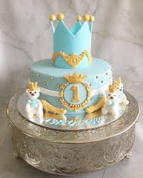 Birthday Cake For Baby Boy 1 Year Old One Year Old Birthday Cake Blue And Gold Baby Birthday Cakes 1st Birthday Cakes Cake Designs Birthday