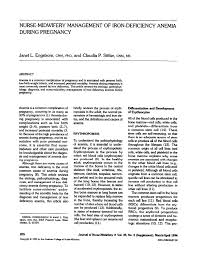 Iron deficiency anemia (part 1), please visit our website and signup to watch the full. Pdf Nurse Midwifery Management Of Iron Deficiency Anemia During Pregnancy