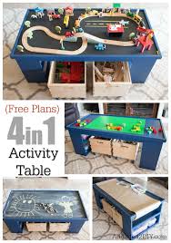 Free Plans Build A Diy 4 In 1 Activity Table Kids Craft Tables Craft Table Diy Business For Kids