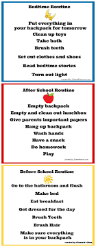 Back To School Chore Charts For Before And After School