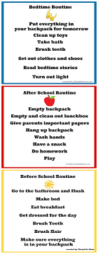 back to school chore charts for before and after school