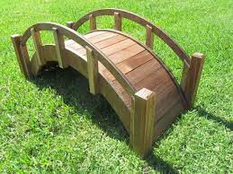 Samsgazebos Miniature Japanese Wood Garden Bridge 25 Inch Brown Treated Wooden Bridge Garden Garden In The Woods Garden Bridge Design