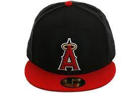 New Era 59fifty Los Angeles Angels Fitted Hat 2t Navy Red Metallic Gold Fitted Hats Gold Metal New Era