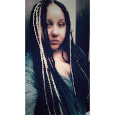 Black And Platinum Blonde Ombre Braids Long Box Braids Black And Platinum Blonde In The Front Long Box Braids Hair Styles Box Braids