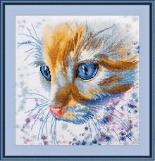 Finished size 9.3 x 6.7. Ginger Cat Cross Stitch Kit Only 24 00