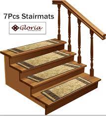 New age traverse design 9 x 28 stair treads. Stair Treads Non Slip Skid Resistant Stair Carpet Set Of 7 8 5 X 26 Stair Mats With Rubber Backing For Grip And Beauty Beige Floral Design Walmart Com Walmart Com