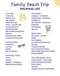 free printable packing list for family beach vacations