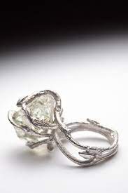 Elvish Herkimer Diamond Ring White Gold Engagement Rings Vintage Elven Jewelry Jewelry