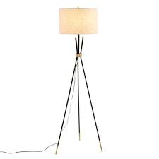 Sleek Black Cast Iron Legs Form The Base Of Our Tripod Floor Lamp A Modern Day Classic Inspired By Mid Ce Tripod Floor Lamps Gold Tripod Floor Lamp Floor Lamp