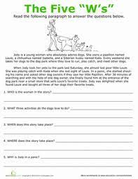 I made this product to cover all grades. Wh Questions Worksheet Education Com