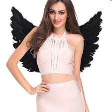 Black And White Angel Costumes Angel Costumes For Women Kids Black White Feather Wings Be An Angel This Year For Halloween With Th Angel Costume Costumes For Women Black And White Costume