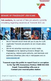 As a mmg, you'll undertake maintenance. Transnet Soc Ltd On Twitter Job Seekers Beware Of Fake Job Adverts