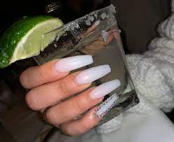 Soft White Long Acrylic Nails Coffin Shape Margarita Long Acrylic Nails Coffin Acrylic Nails Coffin Long Acrylic Nails