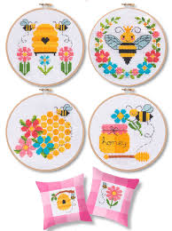 This unicorn surrounded by hearts and stars is super colourful, fun and bright. Bees And Honey Cross Stitch Pattern Stitched Modern