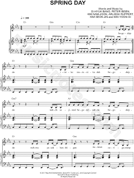 Bts Spring Day Sheet Music In Eb Major Download Print Sheet Music Digital Sheet Music Piano Sheet Music