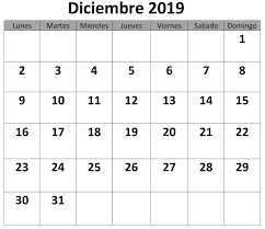 Pin En Calendario 2019 Diciembre